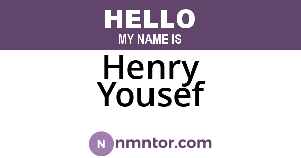 Henry Yousef