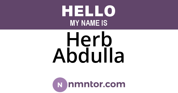 Herb Abdulla