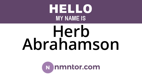 Herb Abrahamson