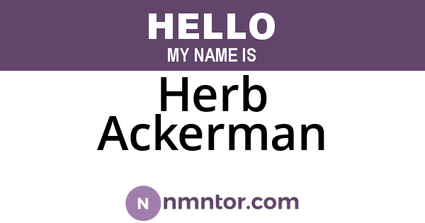 Herb Ackerman