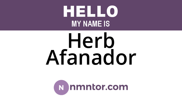 Herb Afanador