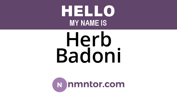Herb Badoni
