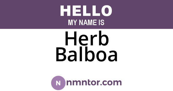 Herb Balboa