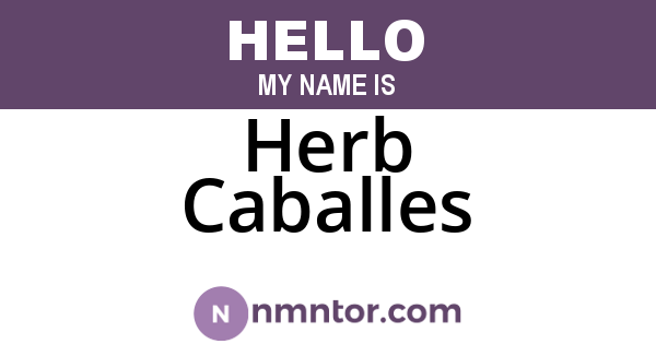 Herb Caballes