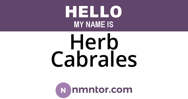 Herb Cabrales