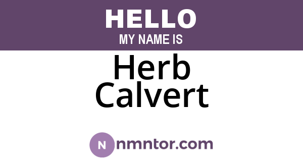 Herb Calvert