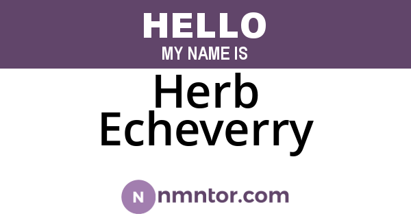 Herb Echeverry