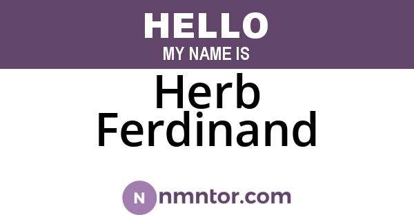 Herb Ferdinand