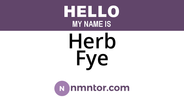 Herb Fye