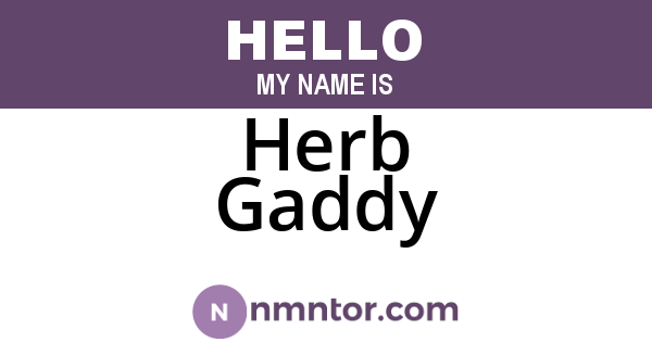 Herb Gaddy