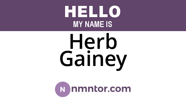 Herb Gainey