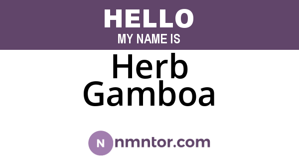 Herb Gamboa