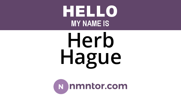 Herb Hague