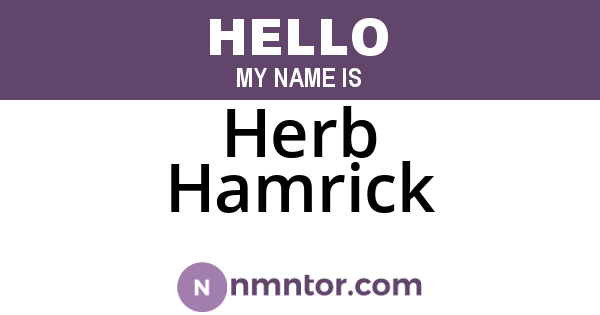 Herb Hamrick