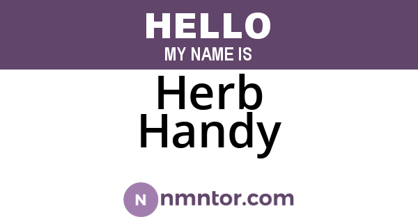 Herb Handy