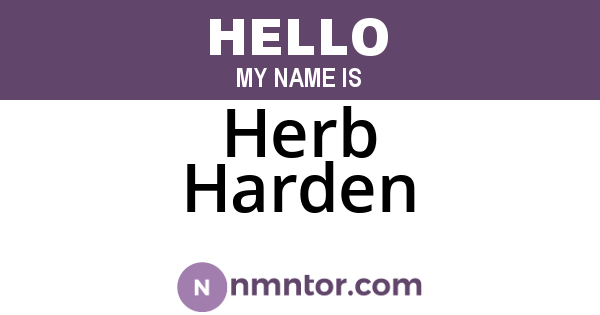 Herb Harden