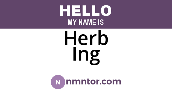 Herb Ing