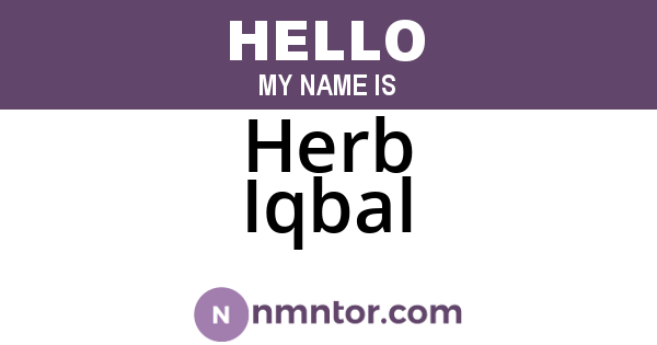 Herb Iqbal