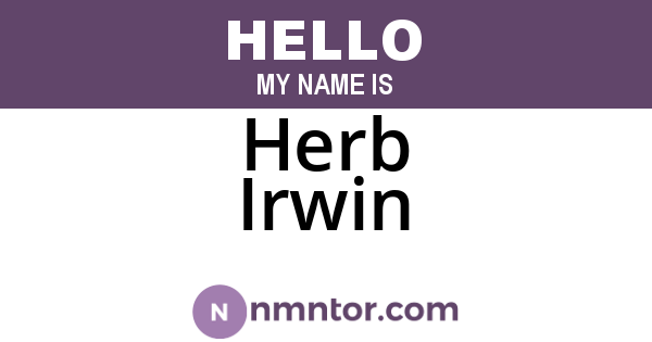 Herb Irwin