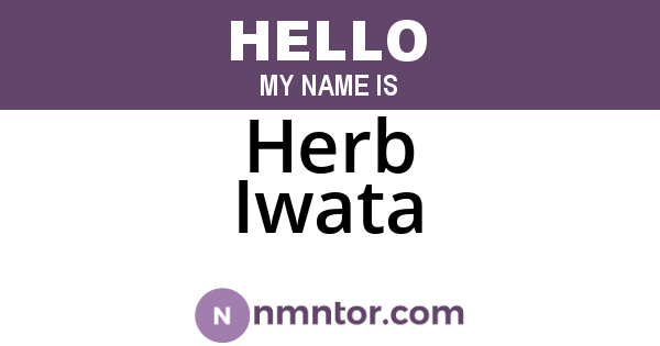 Herb Iwata