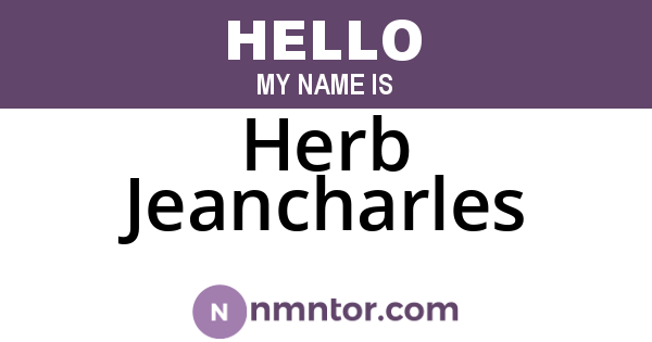Herb Jeancharles