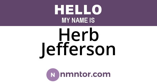 Herb Jefferson