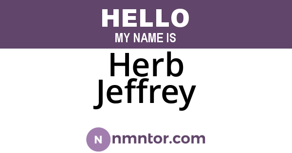 Herb Jeffrey