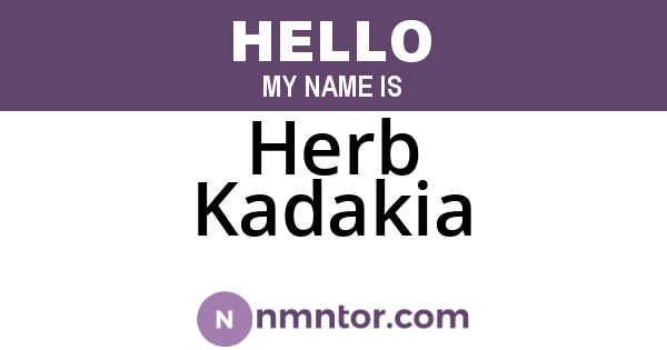Herb Kadakia