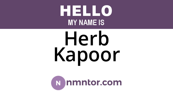 Herb Kapoor
