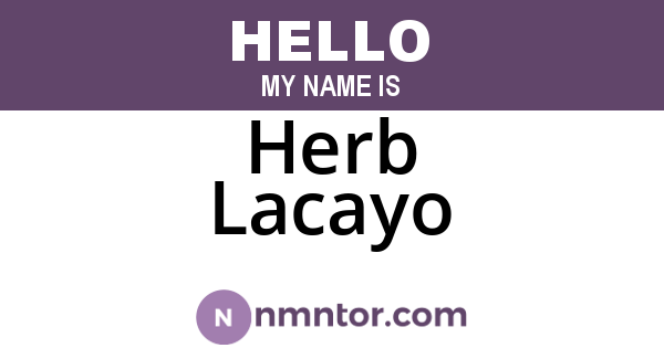 Herb Lacayo