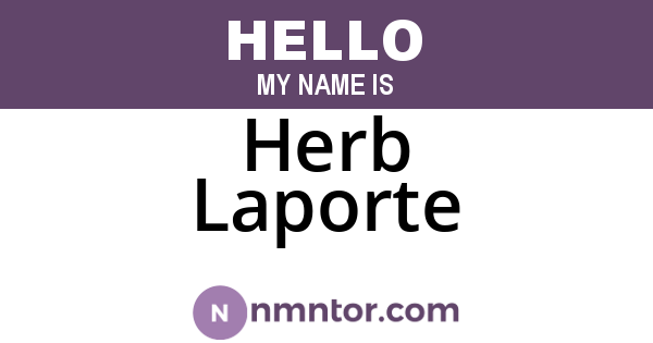 Herb Laporte