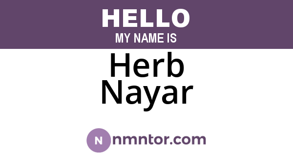 Herb Nayar