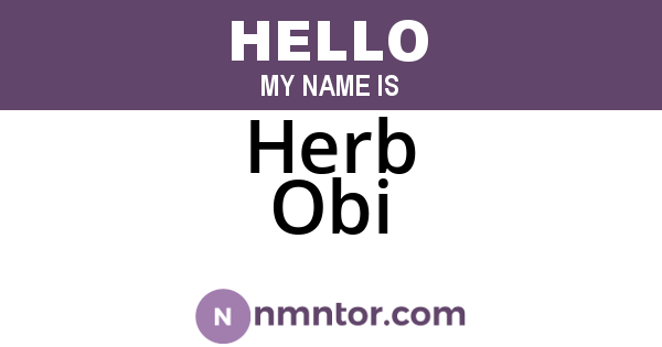 Herb Obi
