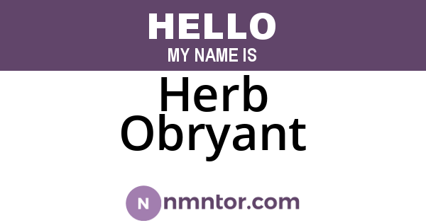 Herb Obryant