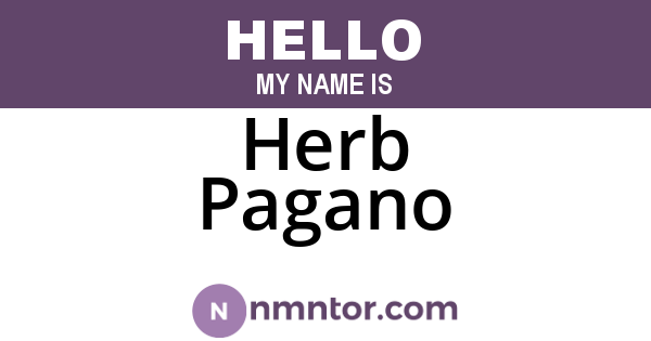 Herb Pagano