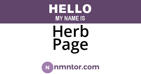 Herb Page