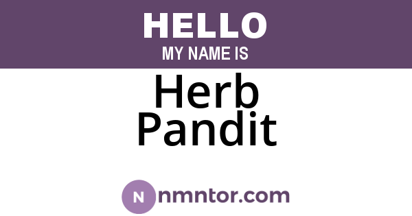 Herb Pandit