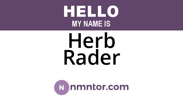 Herb Rader