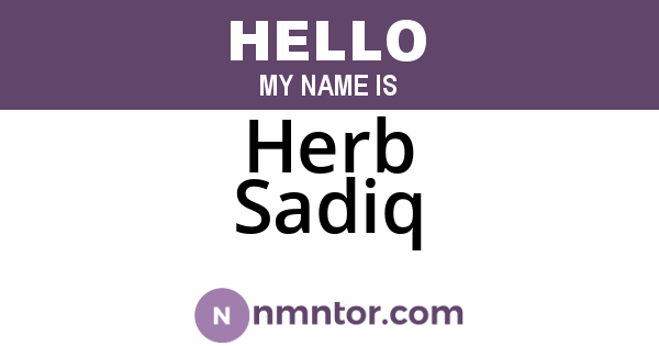 Herb Sadiq