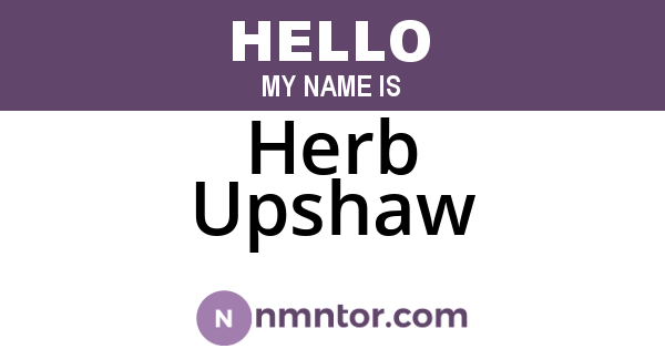Herb Upshaw