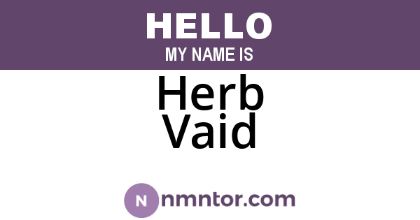 Herb Vaid