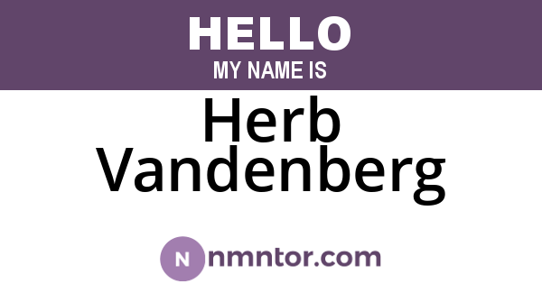 Herb Vandenberg