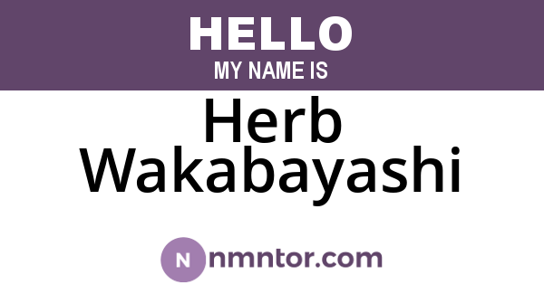 Herb Wakabayashi