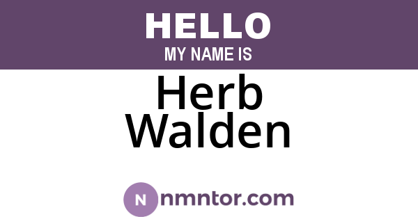 Herb Walden