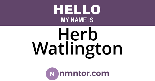 Herb Watlington