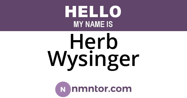 Herb Wysinger