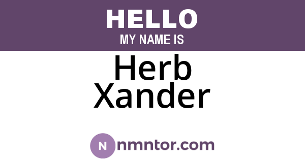 Herb Xander