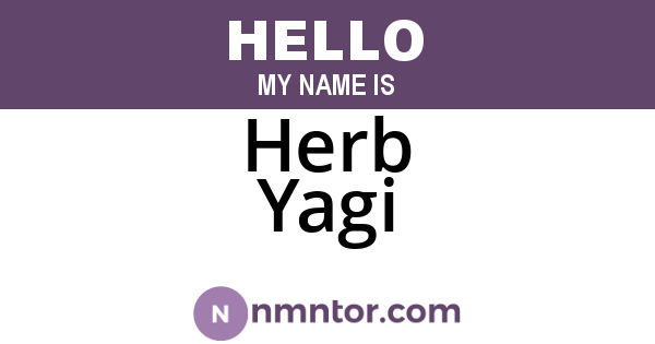 Herb Yagi