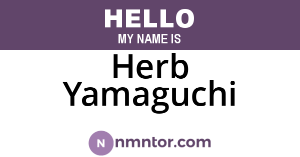 Herb Yamaguchi