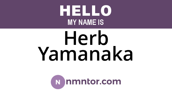 Herb Yamanaka